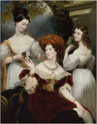 George Hayter Lady Stuart de Rothesay and her daughters, painted in oils oil painting picture